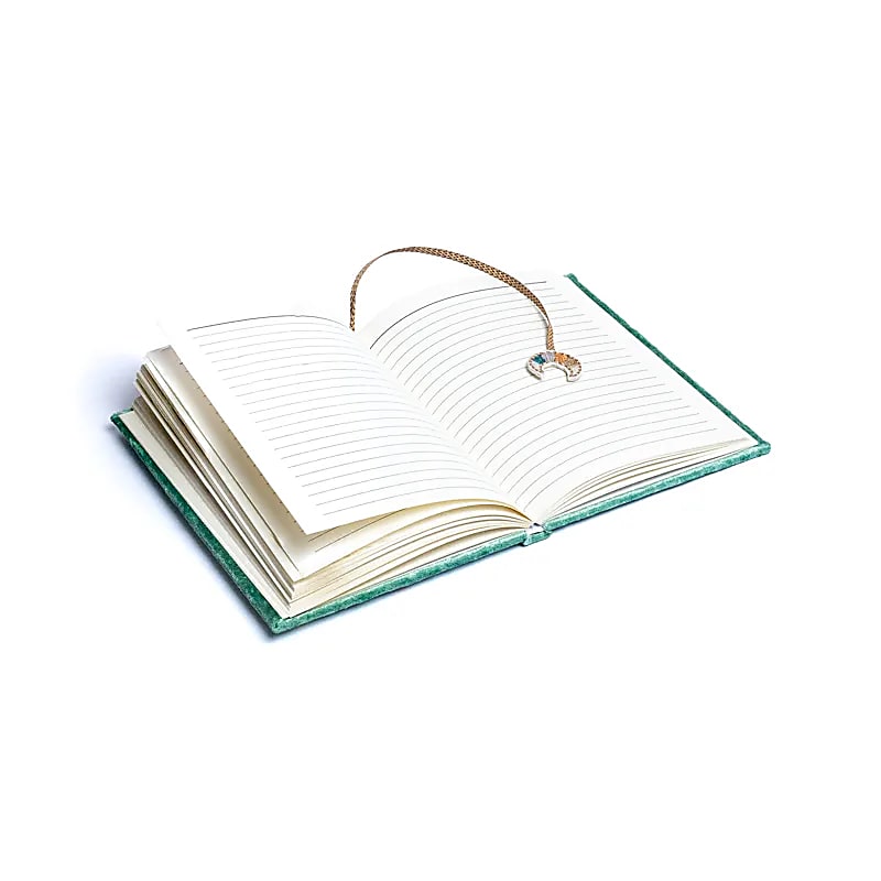 Notitieboek fluweel mint met maanfasen groothandel