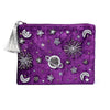 Bolsa de terciopelo purpura con cremallera y galaxia