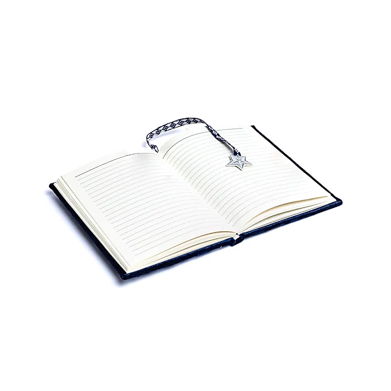 Notebook velvet dark blue with moon and stars wholesale