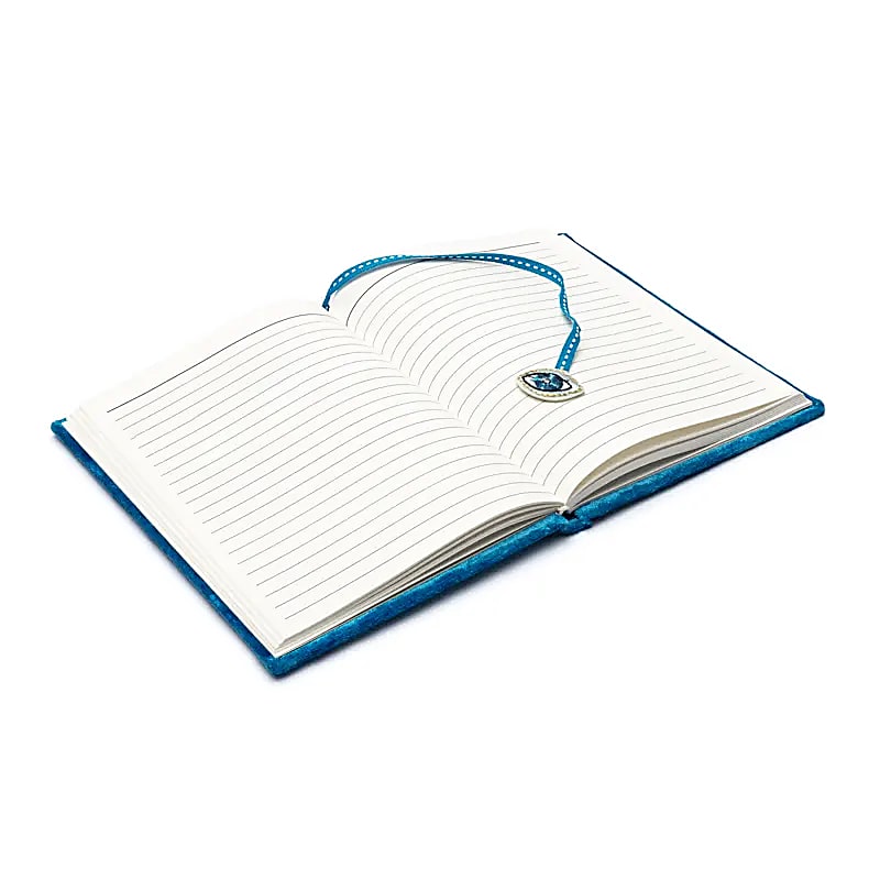 Notitieboek fluweel blauw met Alziend Oog