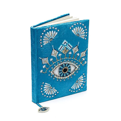 Notitieboek fluweel blauw met Alziend Oog thumb