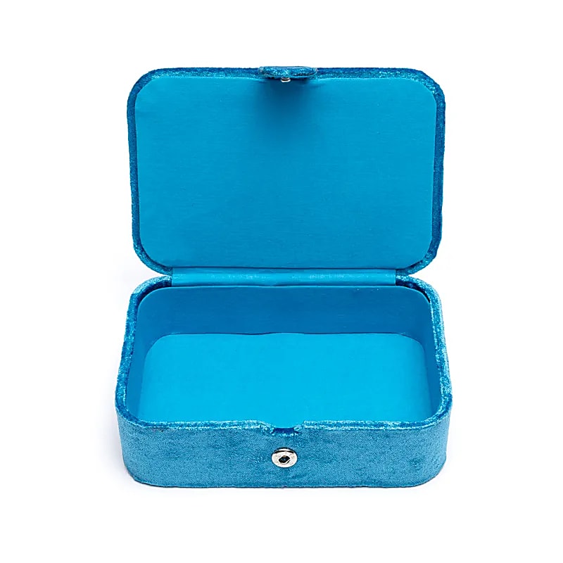Sieraden / tarotdoos fluweel blauw met Alziend Oog groothandel