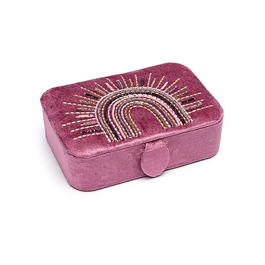 Jewellery / tarot box velvet purple with rainbow
