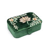Jewellery / tarot box velvet green with lotus