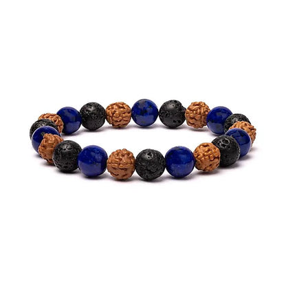 Bracelet pierre de lave / rudraksha / sodalite thumb