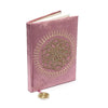 Cuaderno de terciopelo rosa antiguo con Flor de la Vida