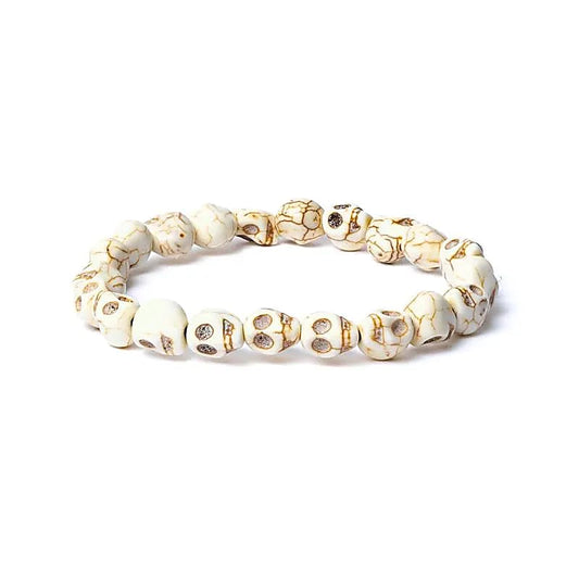 Armband aus Knochen 21 Perlen in Schädelform