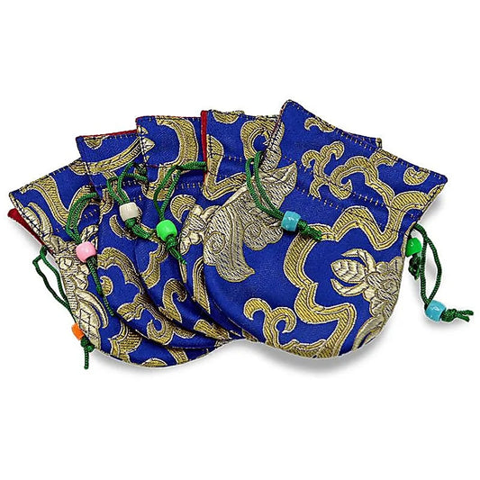 Pequeño bolso de brocado azul