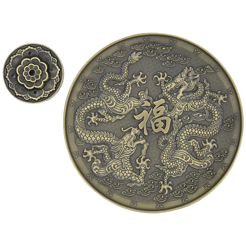 Incense burner Dragons bronze colour