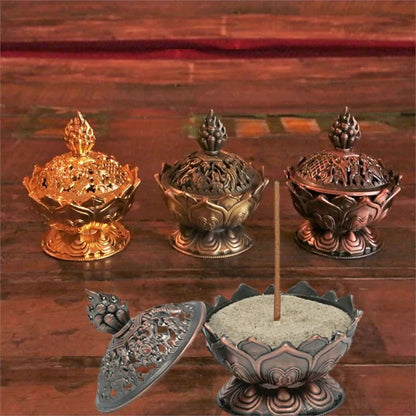 Räucherstäbchenhalter Lotus kupferfarbig großhandel thumb