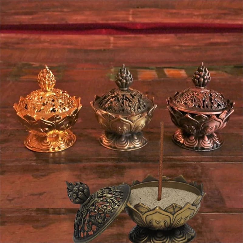 Räucherstäbchenhalter Lotus bronzefarbig großhandel