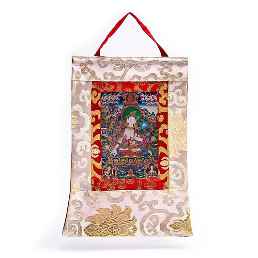 Printed White Tara thangka