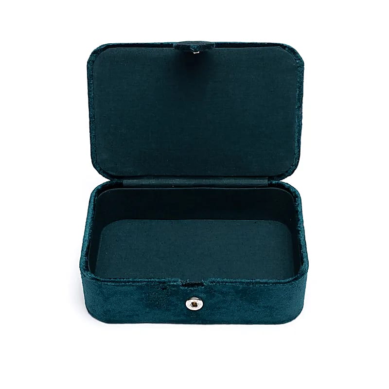 Jewellery / tarot box velvet petrol with Seed of Life