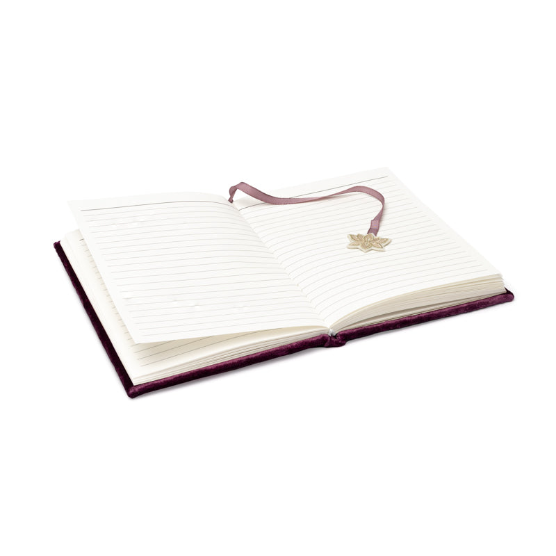 Carnet de notes velours violet avec Ganesha de gros