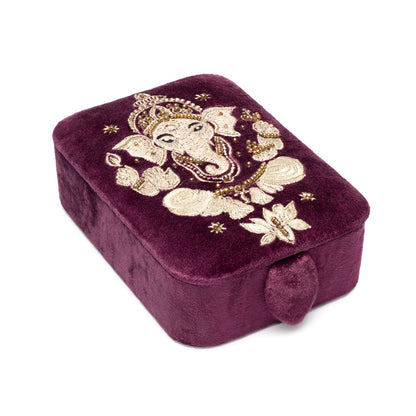 Coffret à bijoux / tarot velours violet avec Ganesha thumb