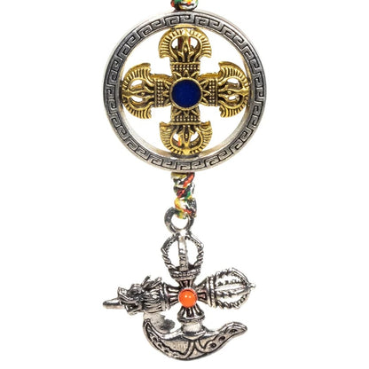 Protective pendant double dorje with kartika wholesale thumb