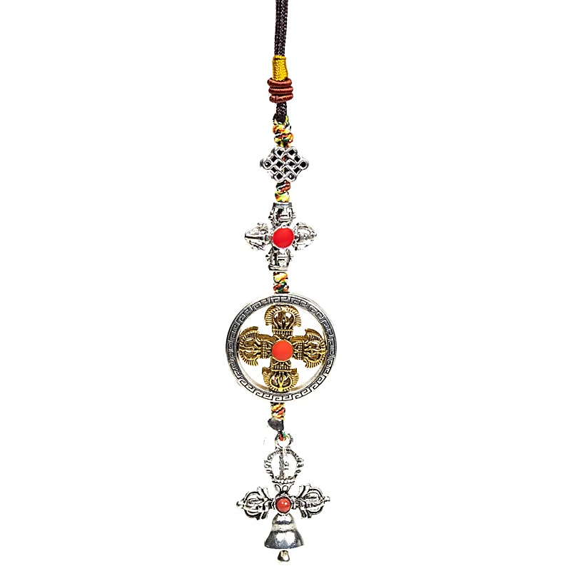 Colgante de protección doble Dorje con campana