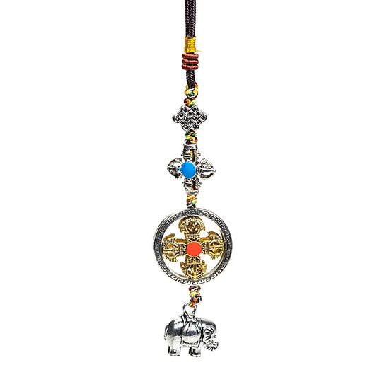 Colgante de protección doble Dorje con elefante