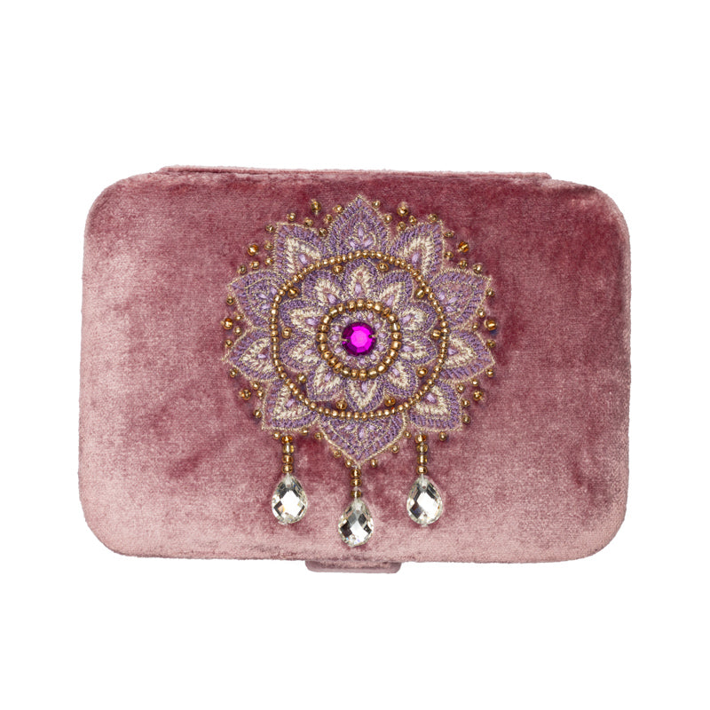 Buy Jewellery / tarot box velvet lilac with Mandala