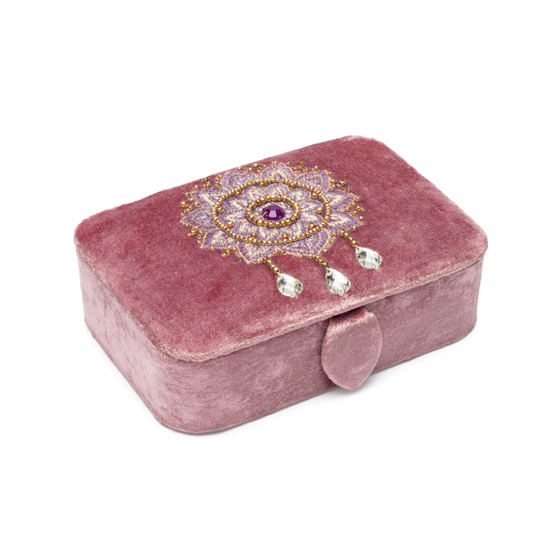 Jewellery / tarot box velvet lilac with Mandala