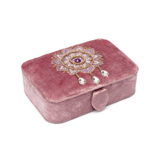Jewellery / tarot box velvet lilac with Mandala