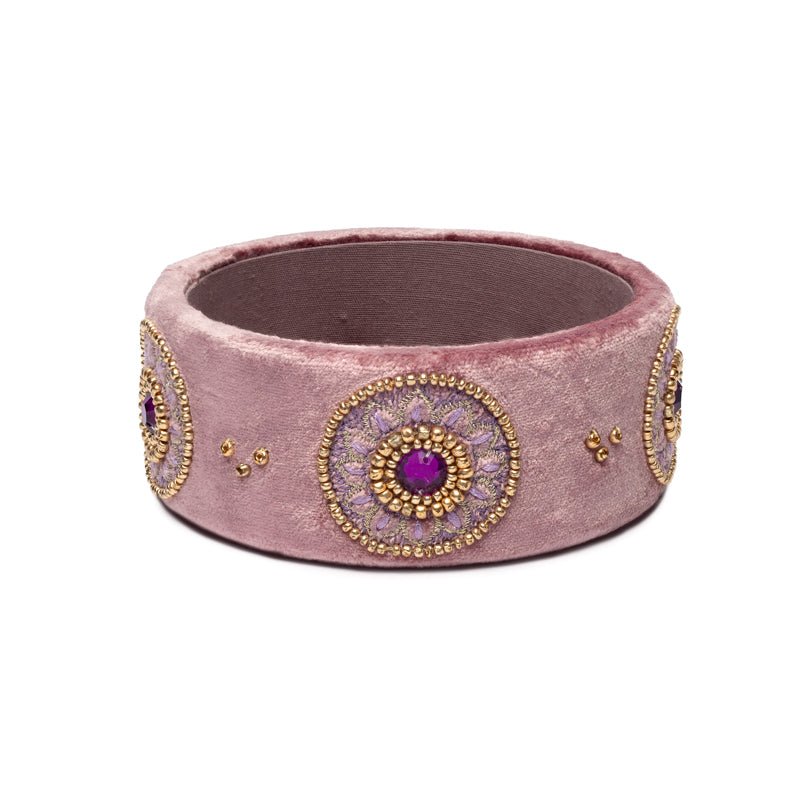 Vide-poche en velours lilas avec Mandala