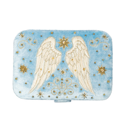 Acquistare Scatola per gioielli/tarocchi in velluto blu con ali d’angelo thumb