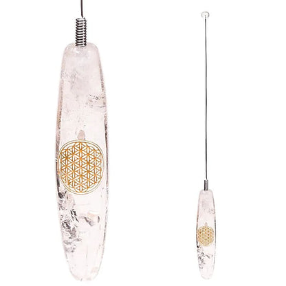 Bio-tensor rock crystal with Flower of Life thumb