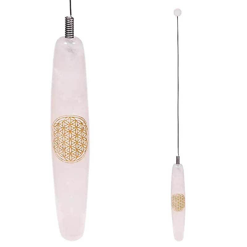Bio-tensor rose quartz with Flower of Life
