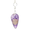 Pendule Améthyste forme de goutte avec Fleur de Vie