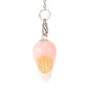 Pendule Quartz Rose forme de goutte avec Fleur de Vie