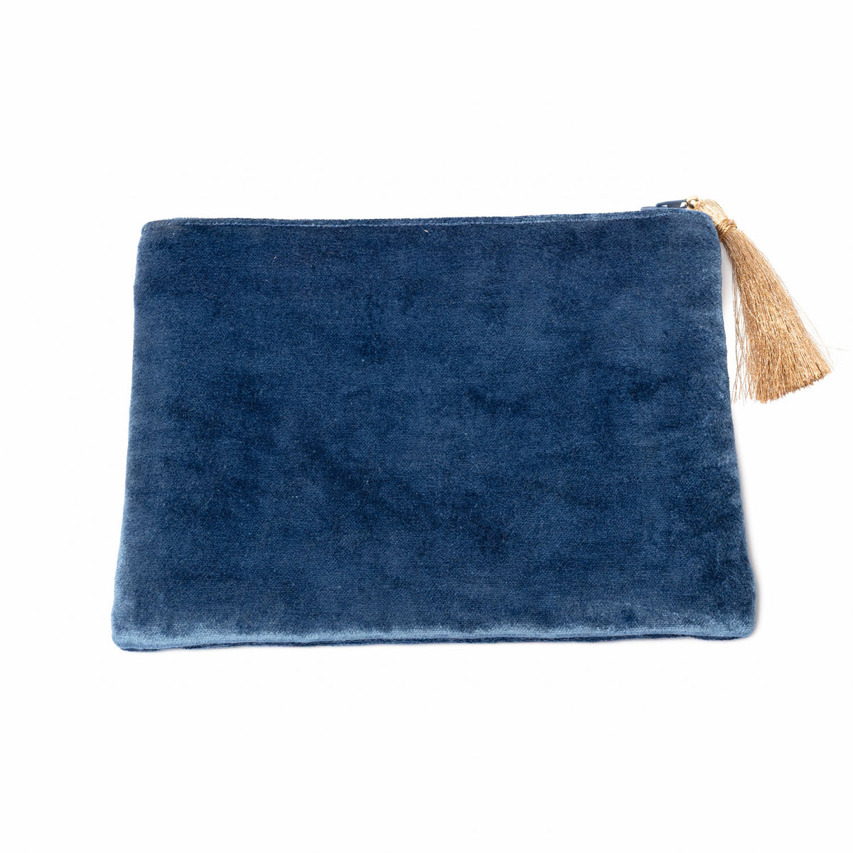 Astuccio in velluto blu con cerniera e luna