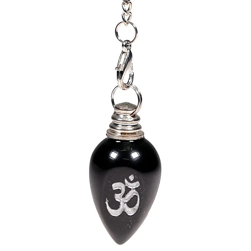 Pendel OHM poliert schwarzer Achat