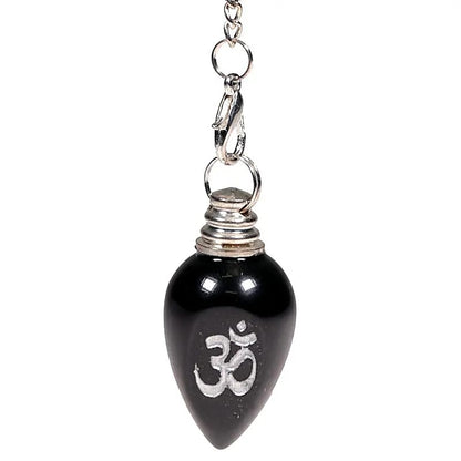 Pendel OHM poliert schwarzer Achat thumb