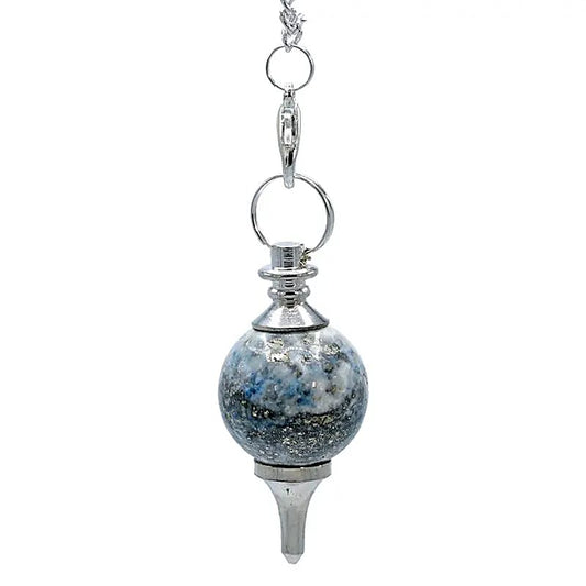 Pendel gepolijste Lapis Lazuli & metaal