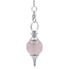 Pendulum polished Rose Quartz & metal