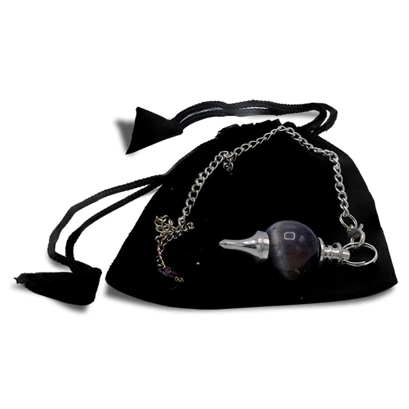 Pendulum polished Amethyst in metal