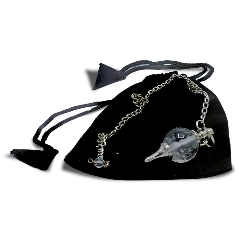Pendulum polished Rock Crystal & metal