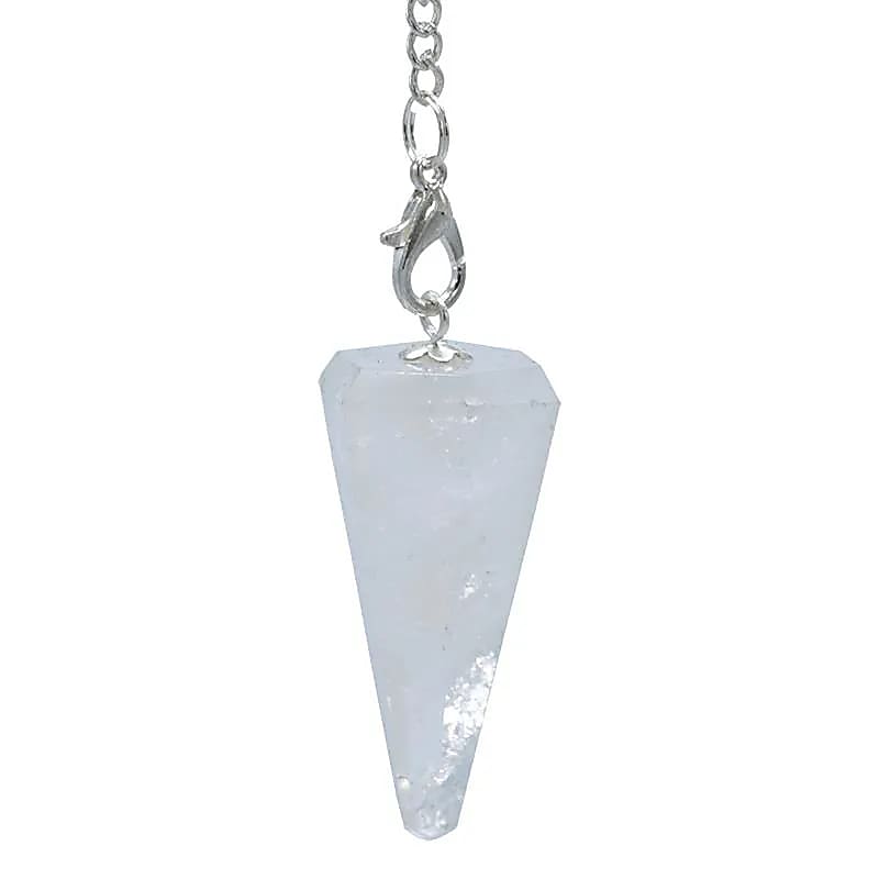 Péndulo punta cristal de roca-cadena 7Chakra
