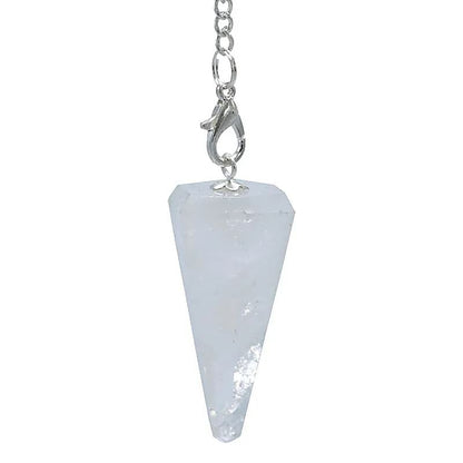 Péndulo punta cristal de roca-cadena 7Chakra thumb