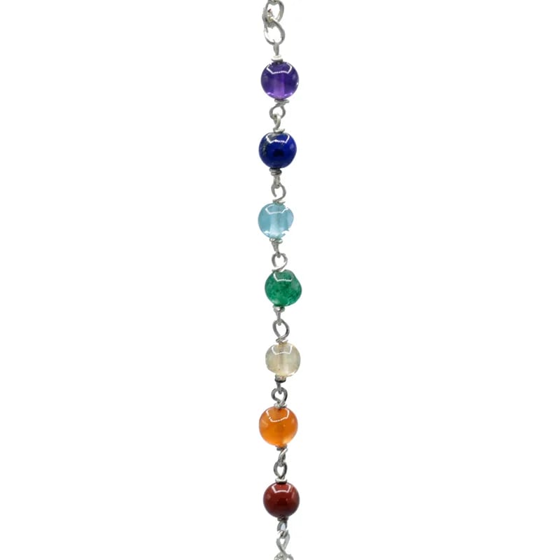 Péndulo punta cristal de roca-cadena 7Chakra al por mayor