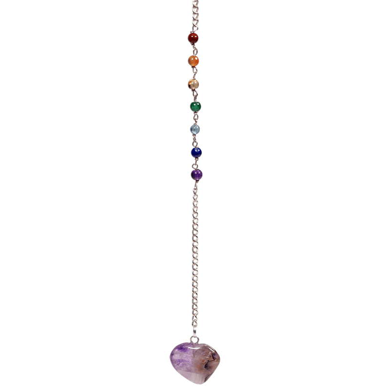 Pendolo in Ametista con catenina dei Chakra
