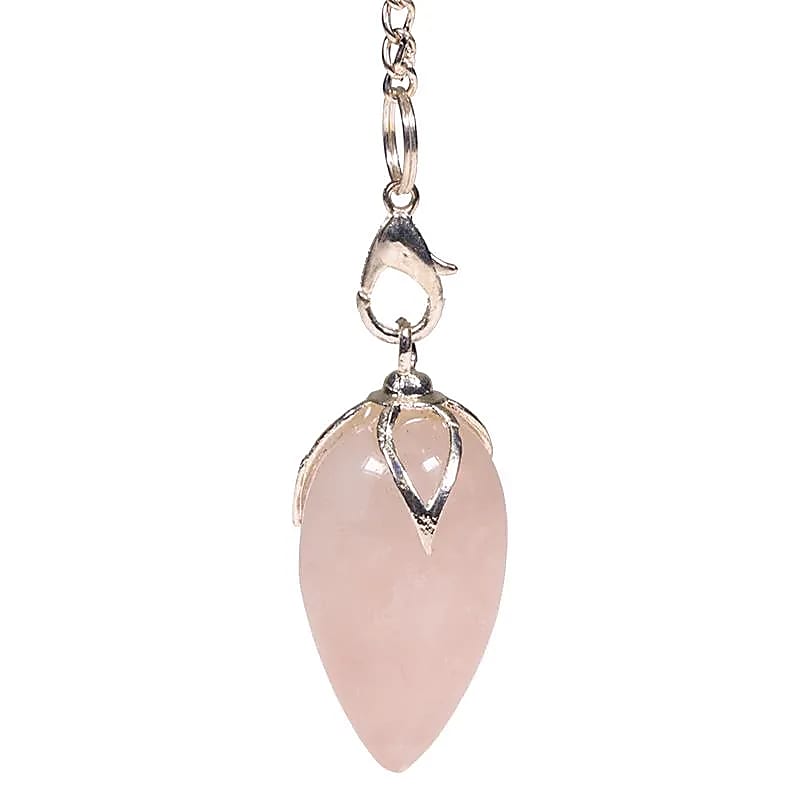 Pendolo Loto in Quarzo Rosa appuntito