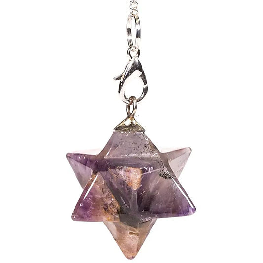 Amethist Merkaba pendel achtpuntig