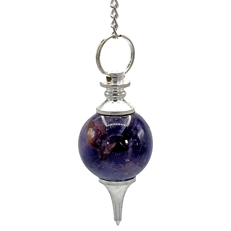 Pendulum Amethyst spherical & metal