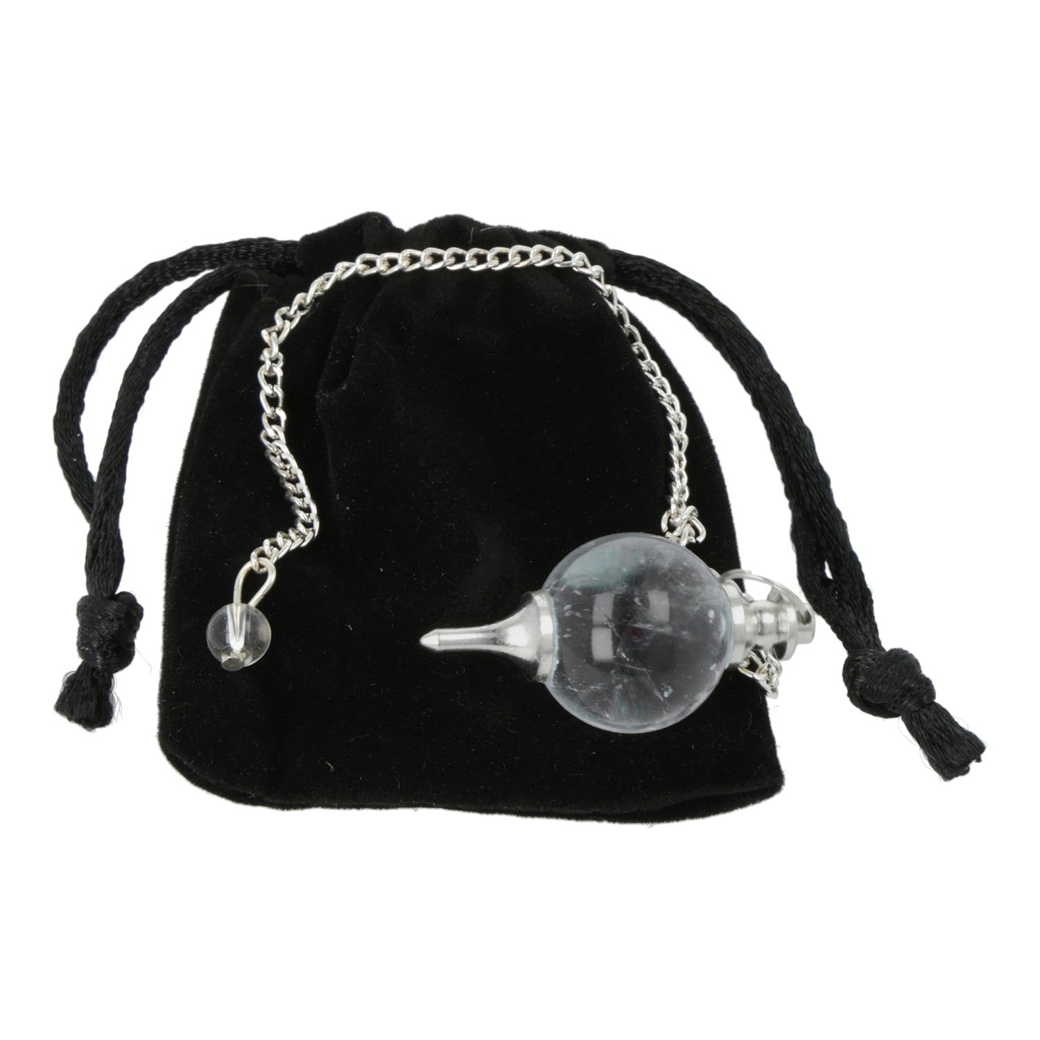 Pendulum Rock crystal spherical in metal wholesale