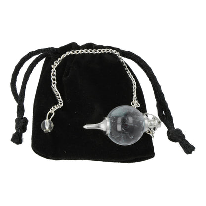 Pendulum Rock crystal spherical in metal wholesale thumb