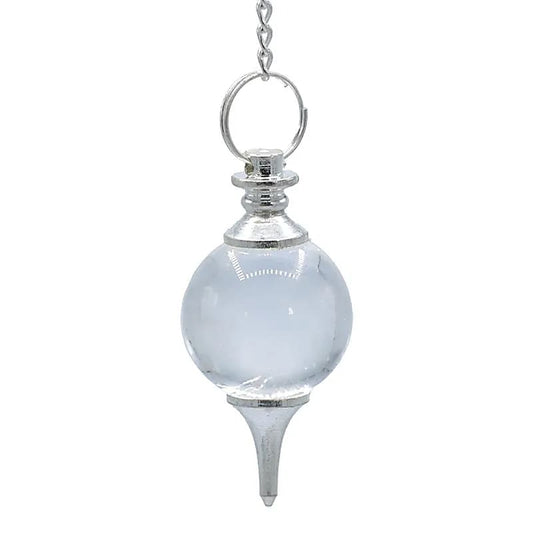 Péndulo de cristal de roca cadena Chakra