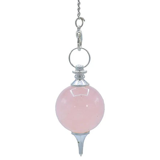 Péndulo de cuarzo rosa cadena Chakra