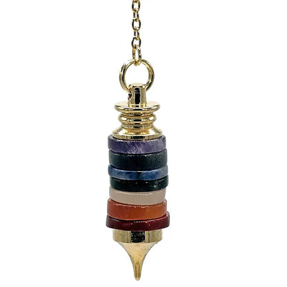 Pendule pierres dures couleurs 7 Chakra thumb